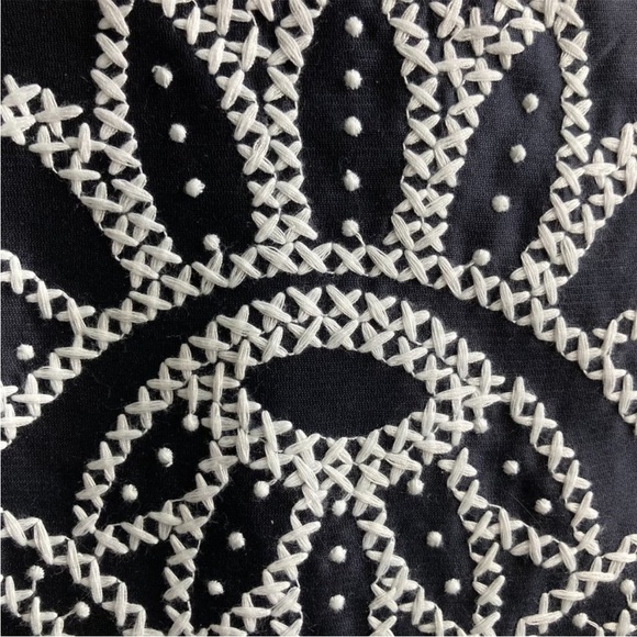 TORY BURCH Navy 100% SILK Embroidered Midi Formal Dress NWOT SZ 10 - Picture 6 of 7